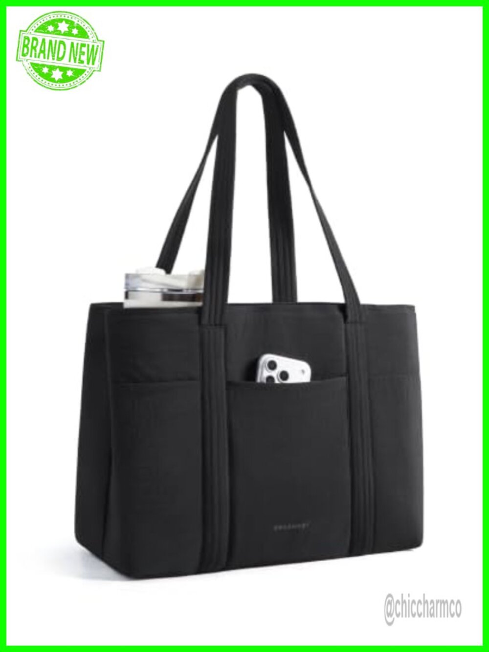 BAGSMART Tote Bag with Compartments Work Tote Zipper Laptop 15.6"